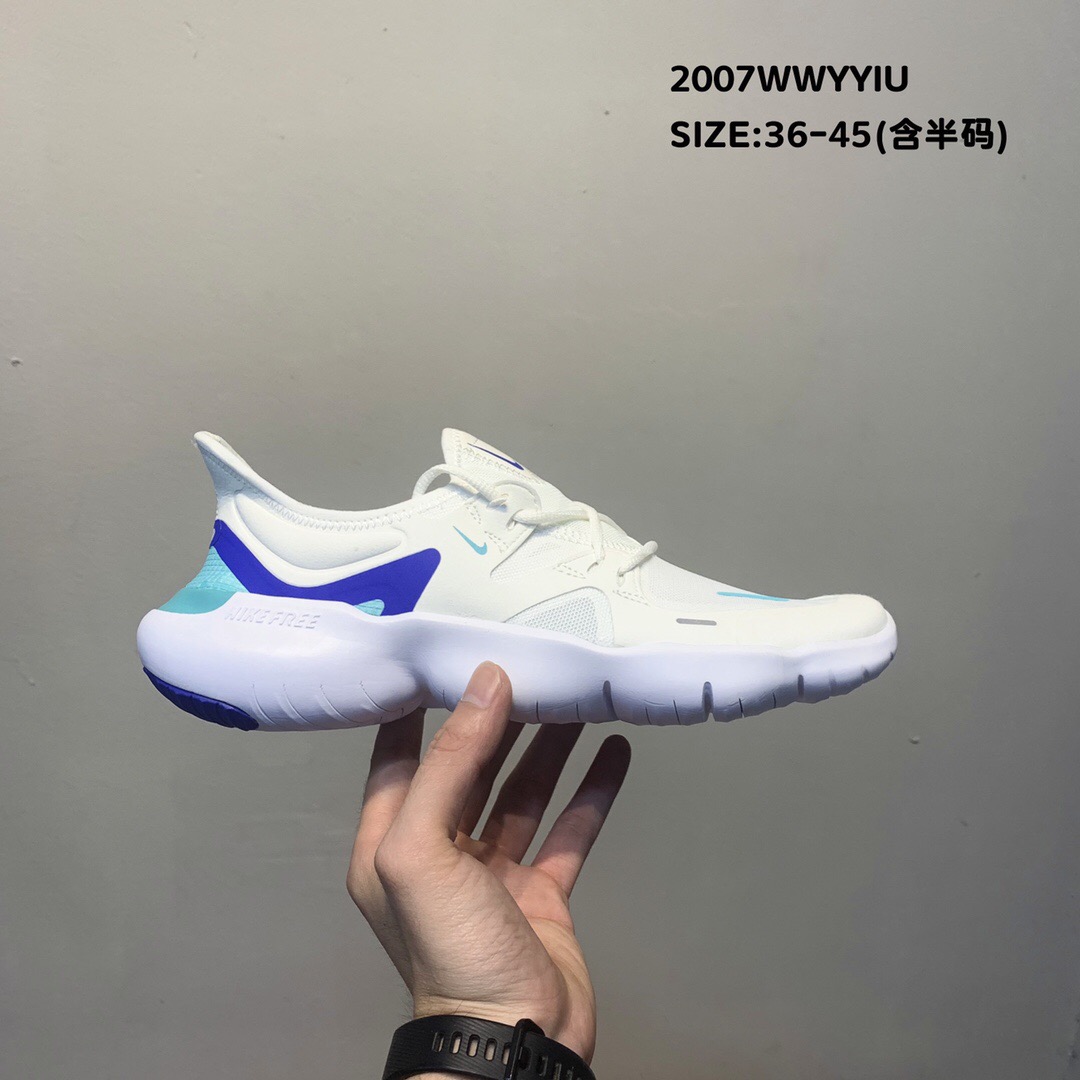 New Men Nike Free Rn 5.0 2019 White Blue